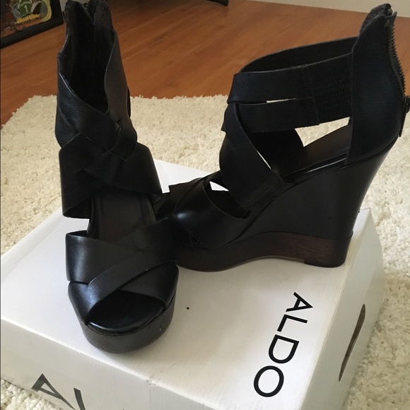 Aldo Black Platform Wedge
