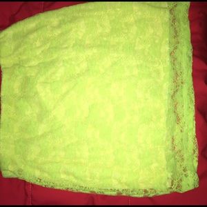 Neon lace mini skirt (brand new)