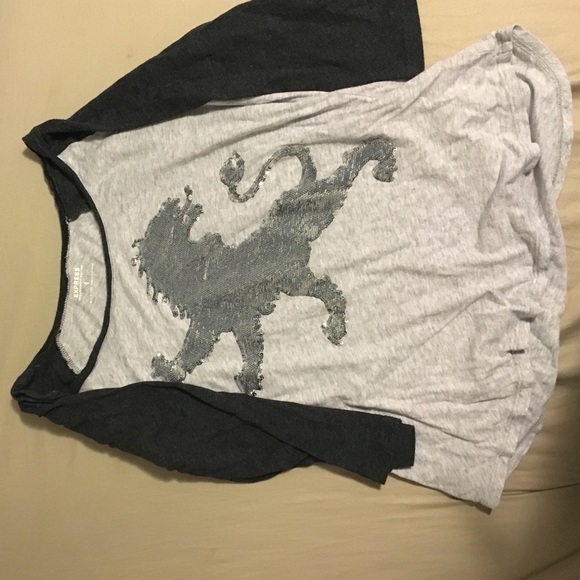 Express baseball T with Sequins