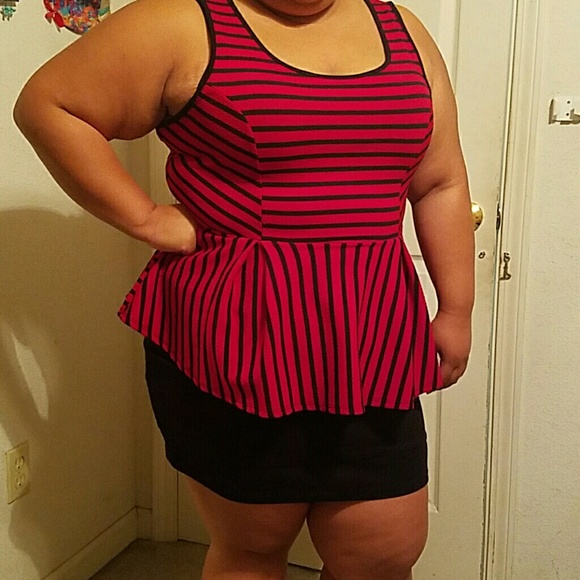 Striped peplum top