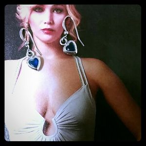 Heart-shaped Blue Earring