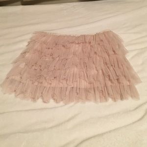 Beige Ruffled Tiered Skort