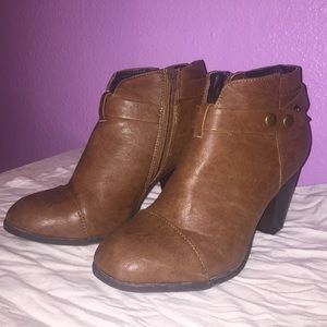 Brown ankle booties