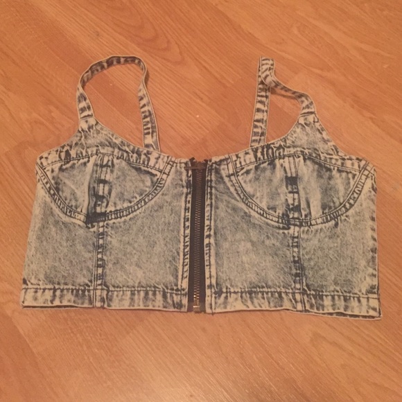 Acid Washed Cropped Zip top S/XS