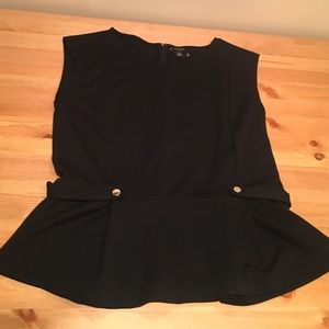 Ann Taylor Black chic top with gold accent