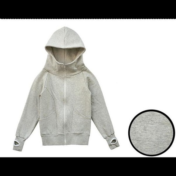 Hooded High Collar Sleeve With Finger Cot Coat