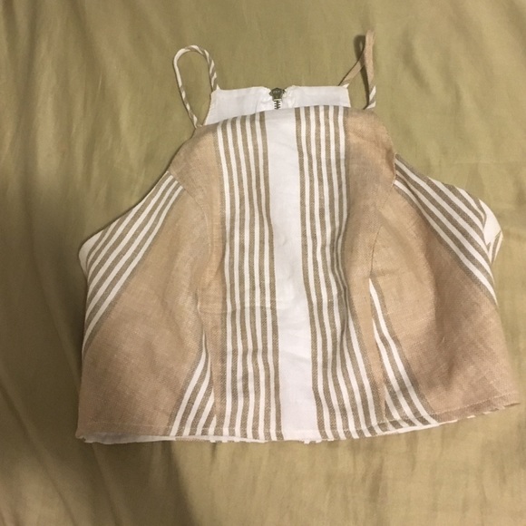 Bcbg striped crop top