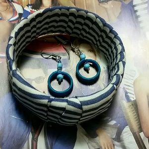 Blue earrings and bracelet bundle handcrafted