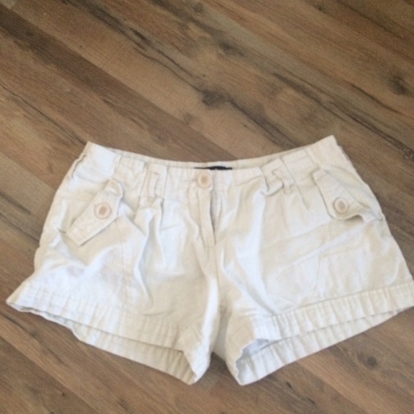 Cream linen shorts
