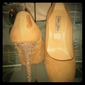 Jimmy Choo Suede and Crystal Pumps