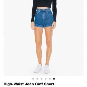 High-Waist Jean Cuff Short