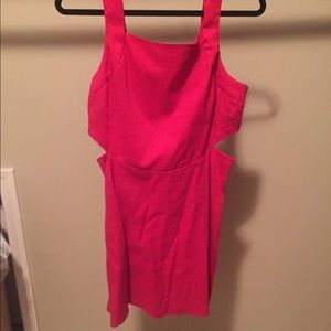 Side cut out red dress