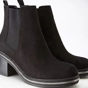 F21 Faux Suede Chelsea Boot (Zipper Detail)