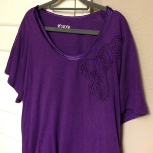 Purple tee with roses