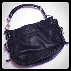Coach black leather hobo