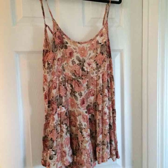 Brandy Melville Coral Floral Jada Dress