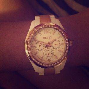 Relic White and Gold watch