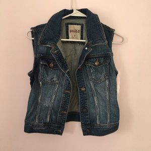 Distressed Denim Vest