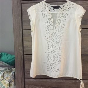 Adorable BCBG lace silk blouse