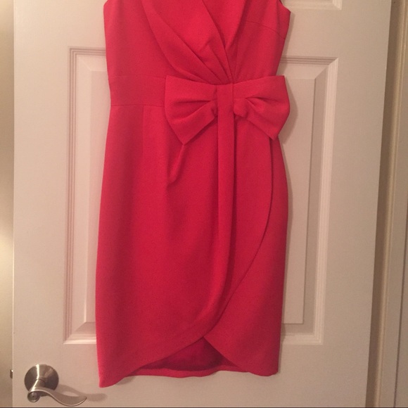 Erin Fetherston Azalea Pink Faux Wrap Dress w Bow - Picture 3 of 4