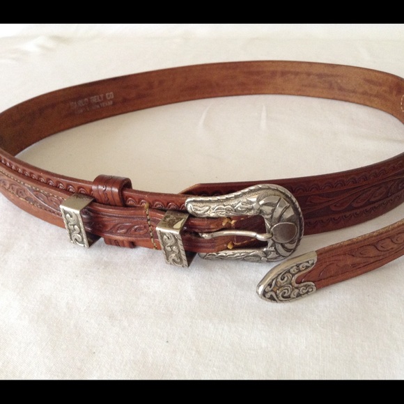 Vintage Leather Cowgirl Belt 35" long