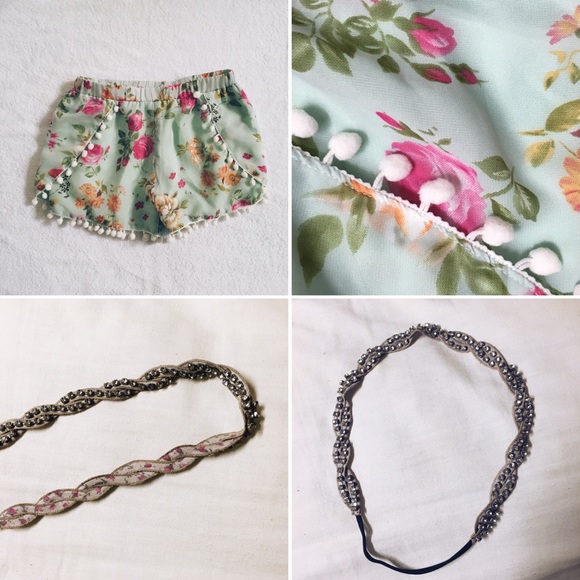 Mint Shorts + Aerie Headband Bundle
