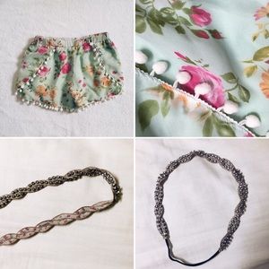 Mint Shorts + Aerie Headband Bundle