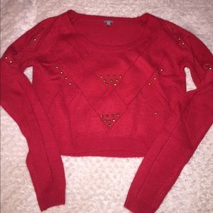 Charlotte Russe Studded Sweater Crop Top