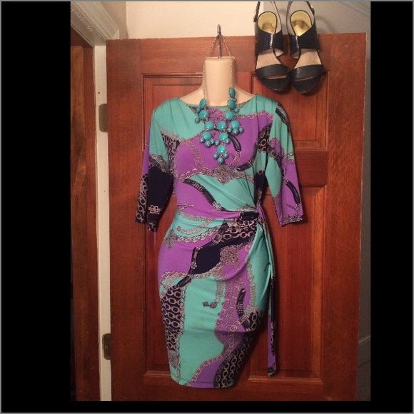 Colorful Side Tie Dress For Work Or Play.