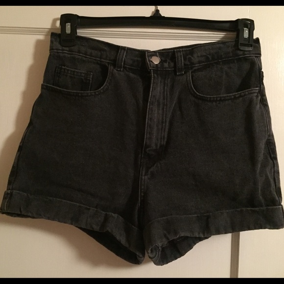 Black American Apparel High Waisted Shorts