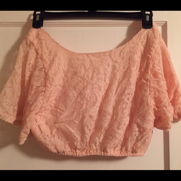 Pink Lace Crop Top - Picture 1 of 3