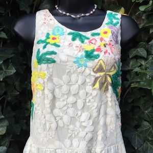 NWT Anthropologie Kimchi Blue Lace Floral Dress L