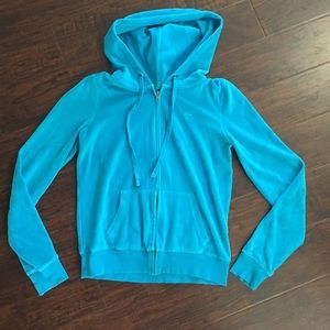 PINK velour zip up hoodie