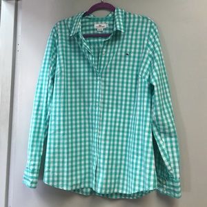 Vineyard Vines Green Gingham Button-Up