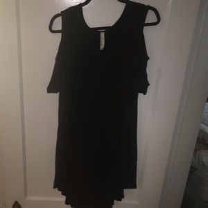 Cold shoulder black tunic or mini
