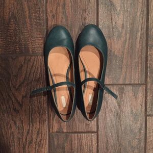 Forest Green Mary Jane Flats