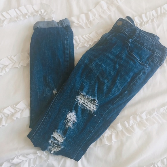 Dark Wash Distressed Jeans