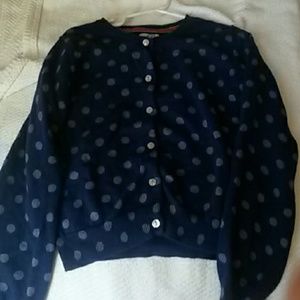 Girls Navy blue polka dot cardigan
