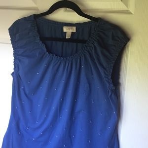 Blue LOFT TSHIRT with small rhinestones.  XL