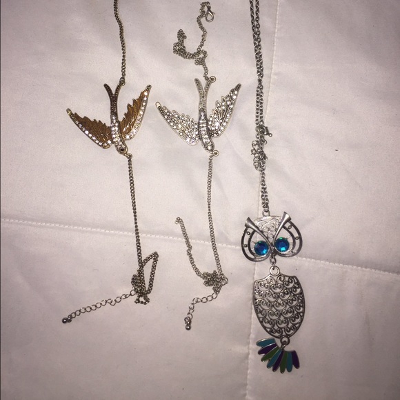 Sparrow and owl necklace