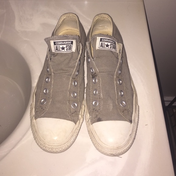 Grey Converse Slip Ons