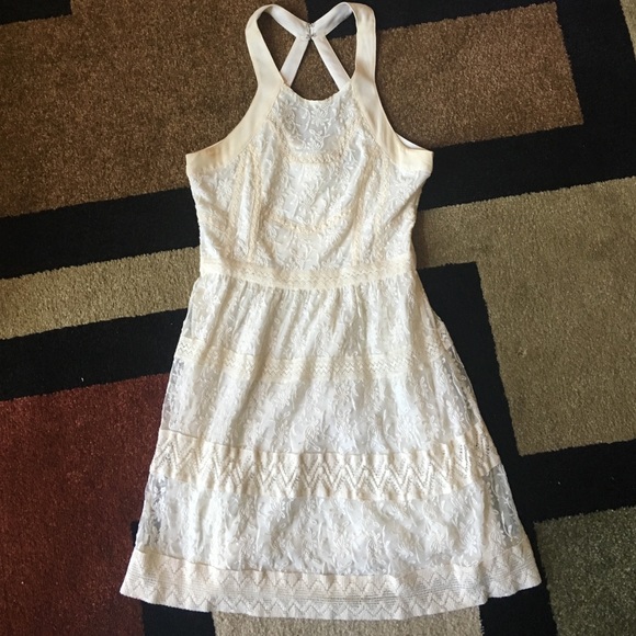 Cream Lacey Floral Dress
