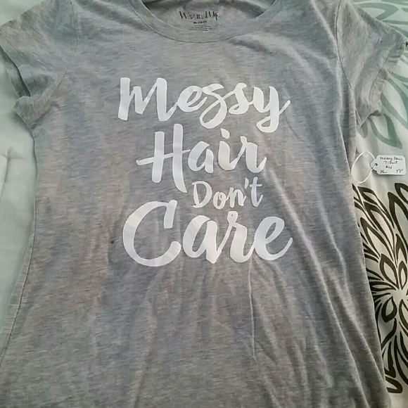 Messy hair don't care tshirt