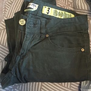 Army green skinny jeans