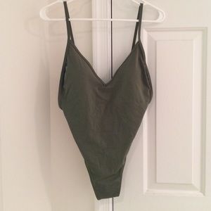 LA Hearts green one piece swimsuit