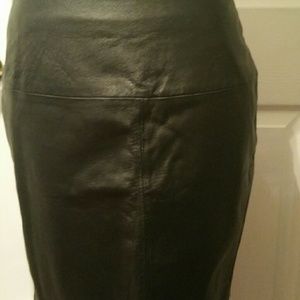 Black leather skirt