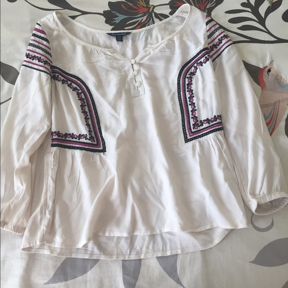 American eagle 3/4 sleeve peasant top