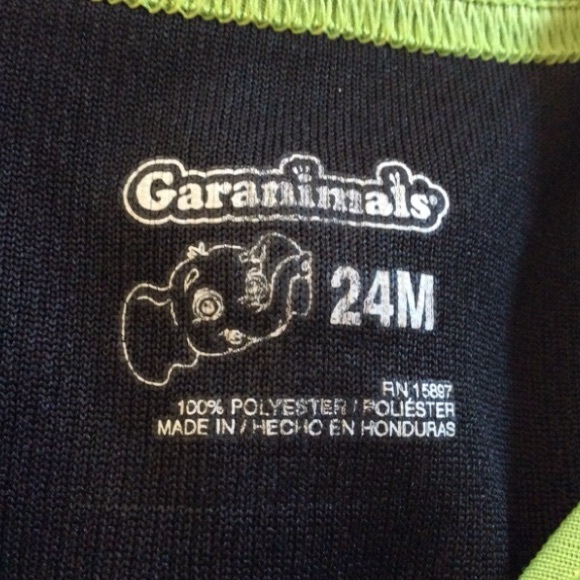 Garanimals Black Green Basketball Jersey 24 Mon - Picture 3 of 3