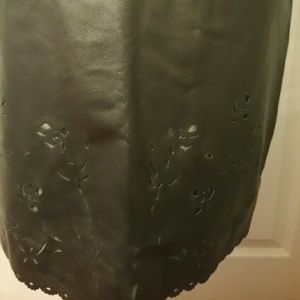 Black leather skirt