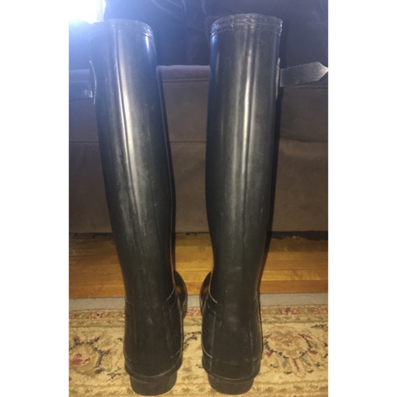 Hunter Matte Black Boots 8M 9F - Picture 2 of 4